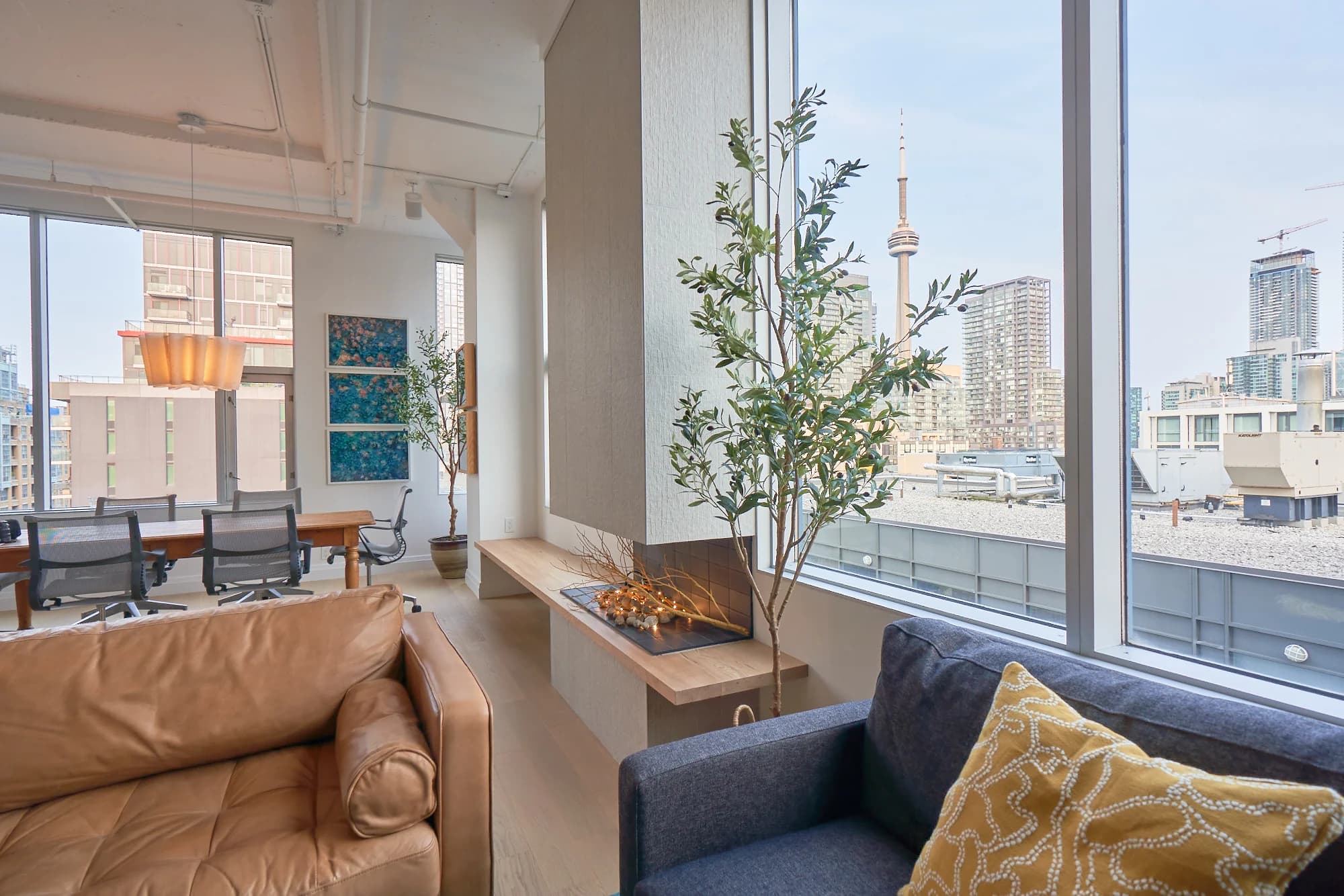 Bright furnished living space in a Toronto condo